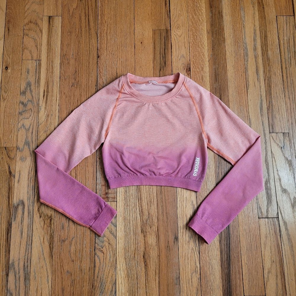 Gymshark Women's Pink Long Sleeve Crop Top Size Small - Picture 7 of 10